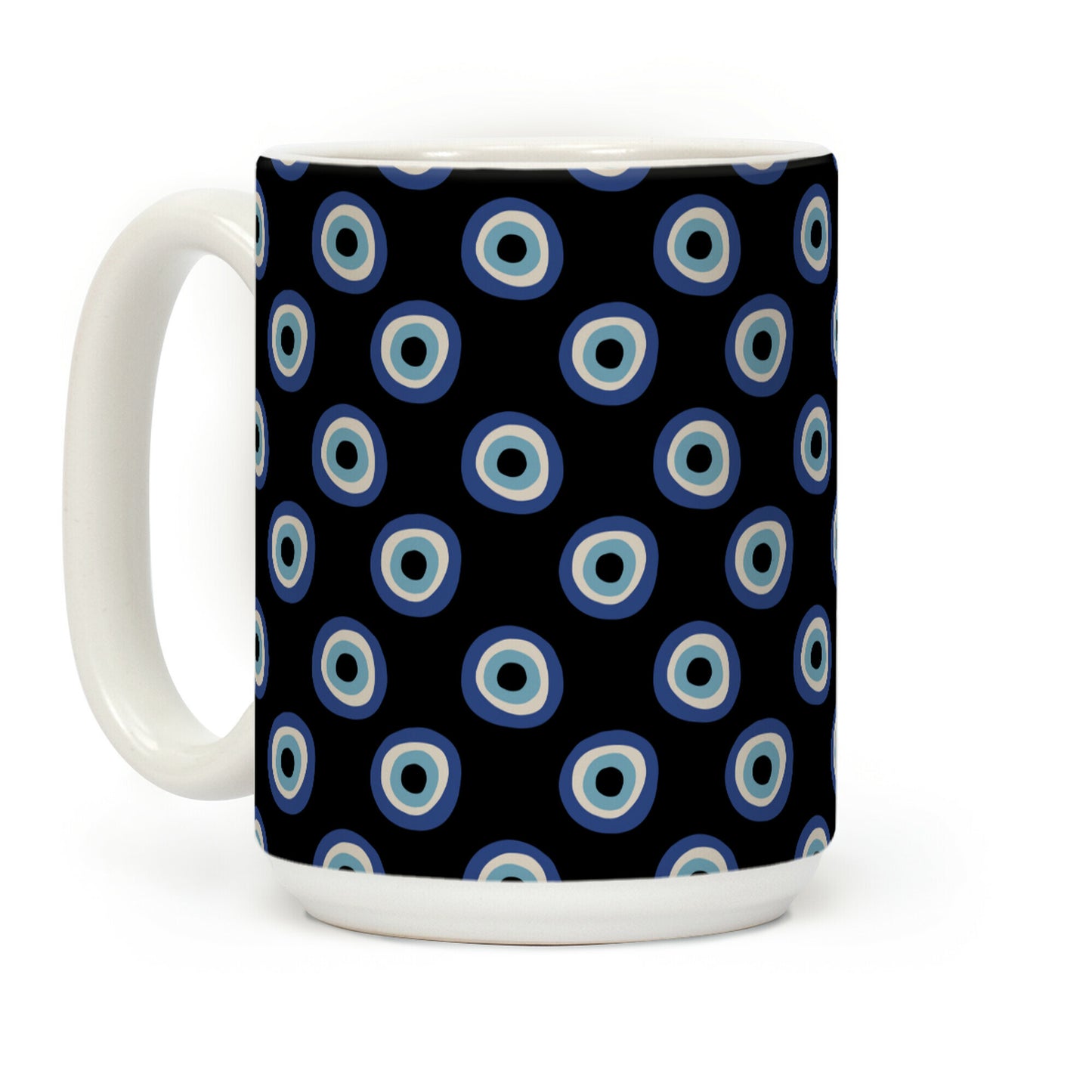Evil Eye Pattern Black Coffee Mug