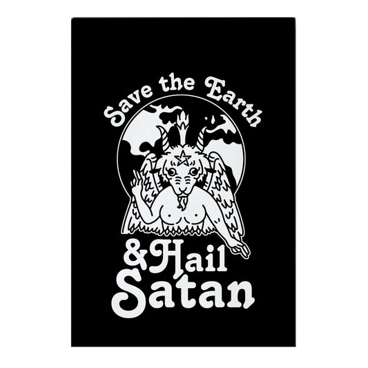 Save The Earth & Hail Satan Garden Flag