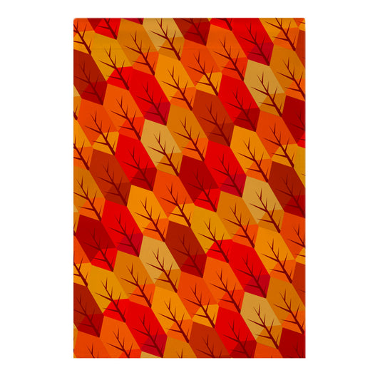 Geometric Fall Leaf Pattern Garden Flag