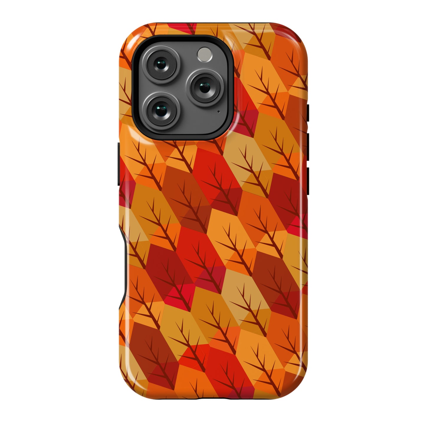 Geometric Fall Leaf Pattern Phone Case