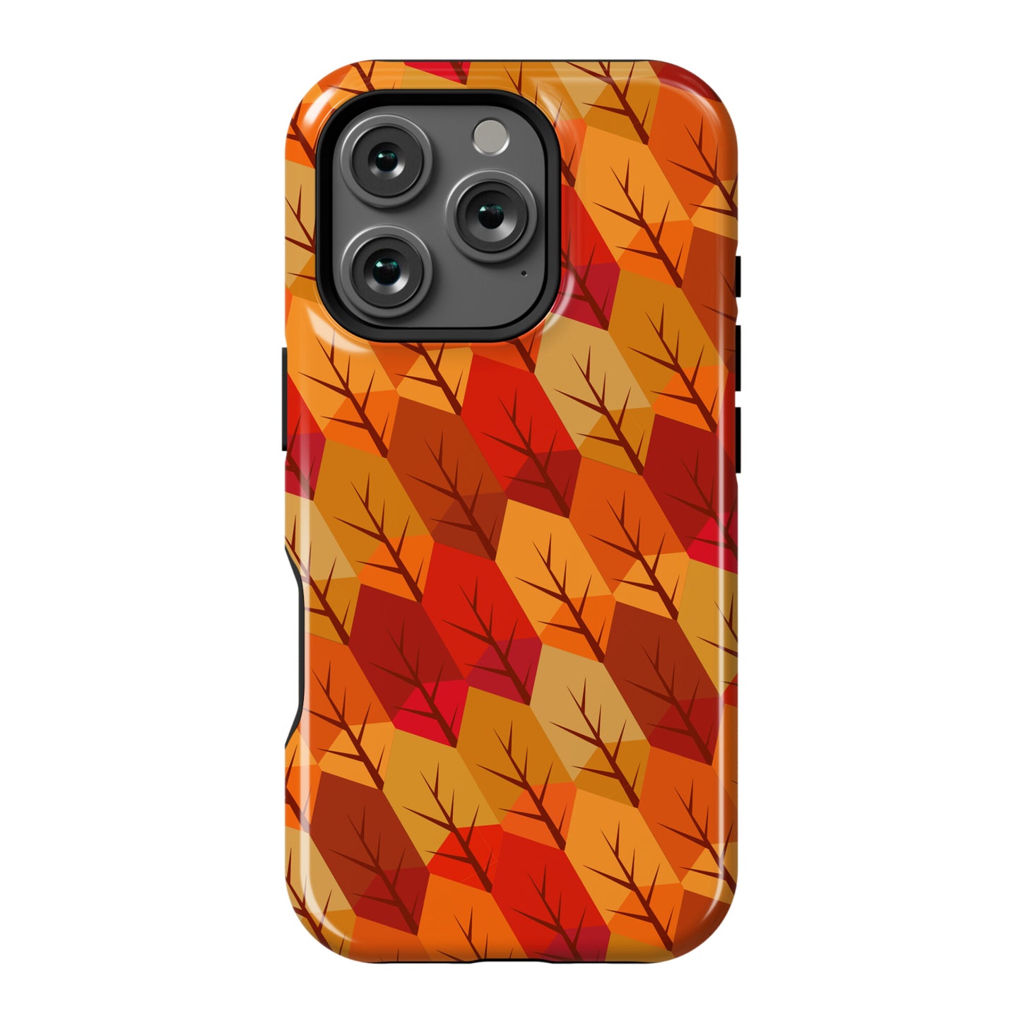 Geometric Fall Leaf Pattern Phone Case