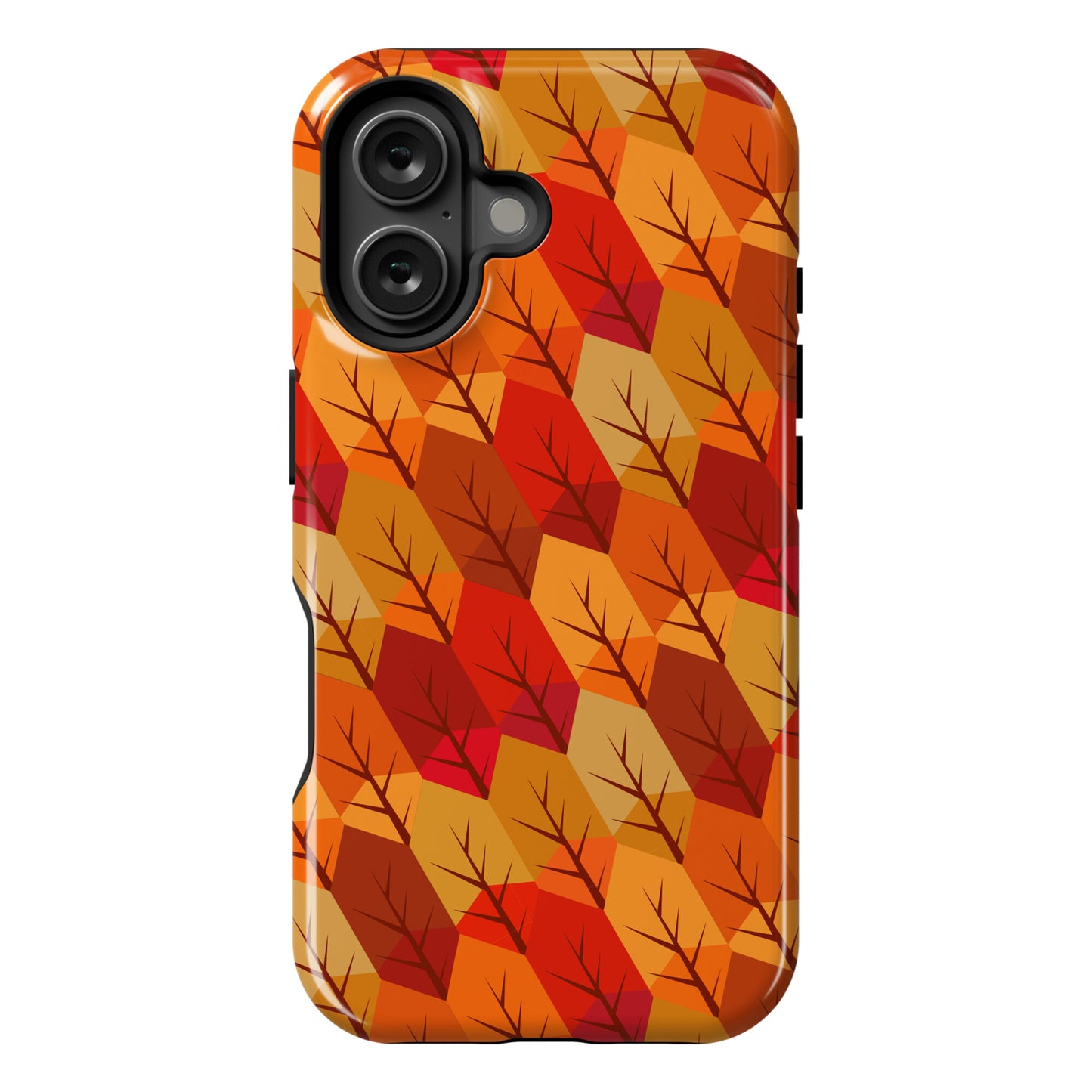 Geometric Fall Leaf Pattern Phone Case