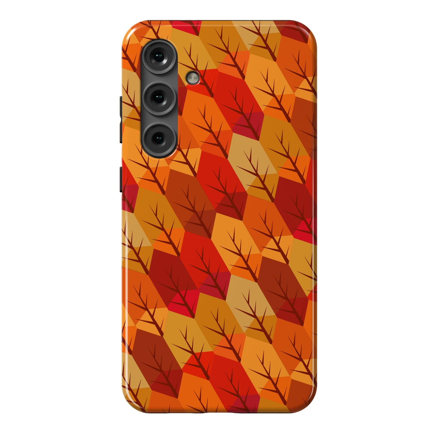 Geometric Fall Leaf Pattern Phone Case