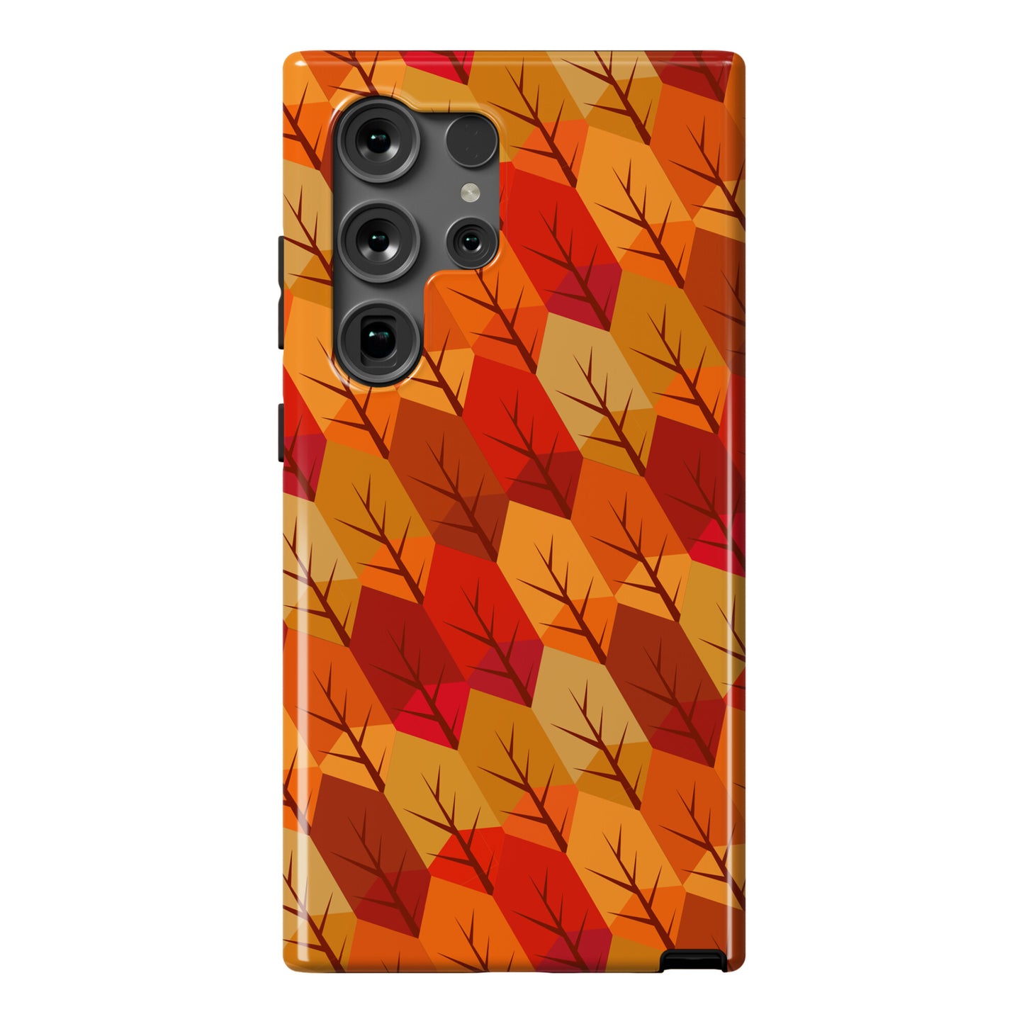 Geometric Fall Leaf Pattern Phone Case