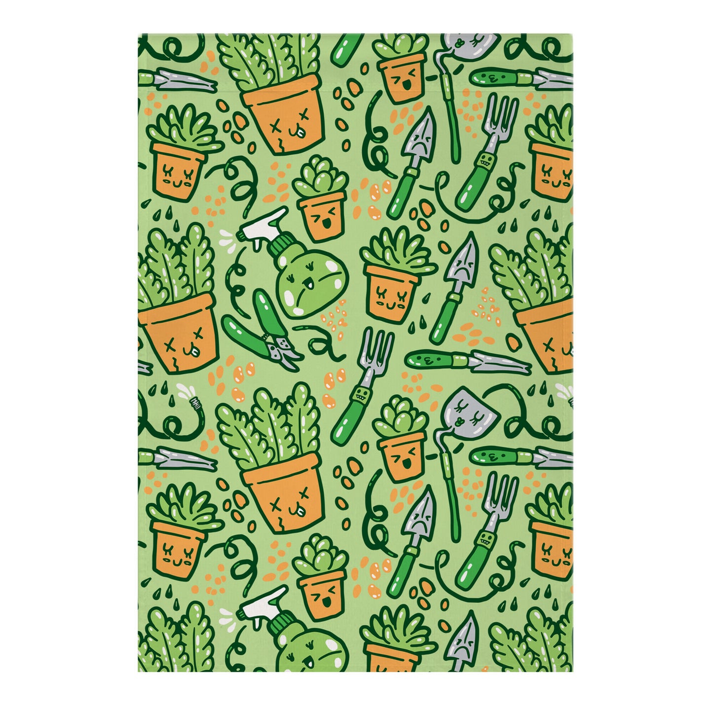 Kawaii Plants and Gardening Tools Garden Flag