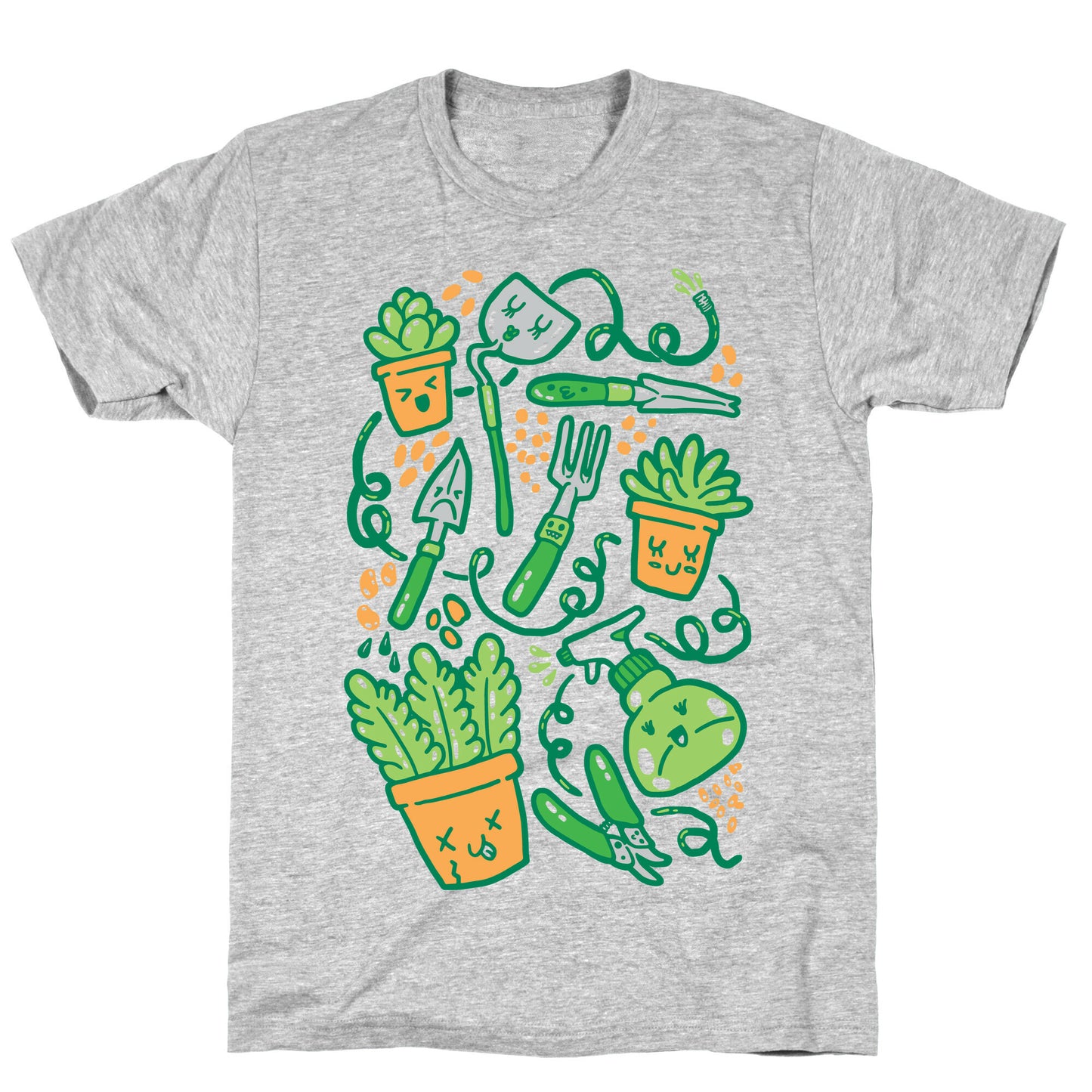 Kawaii Plants and Gardening Tools T-Shirt