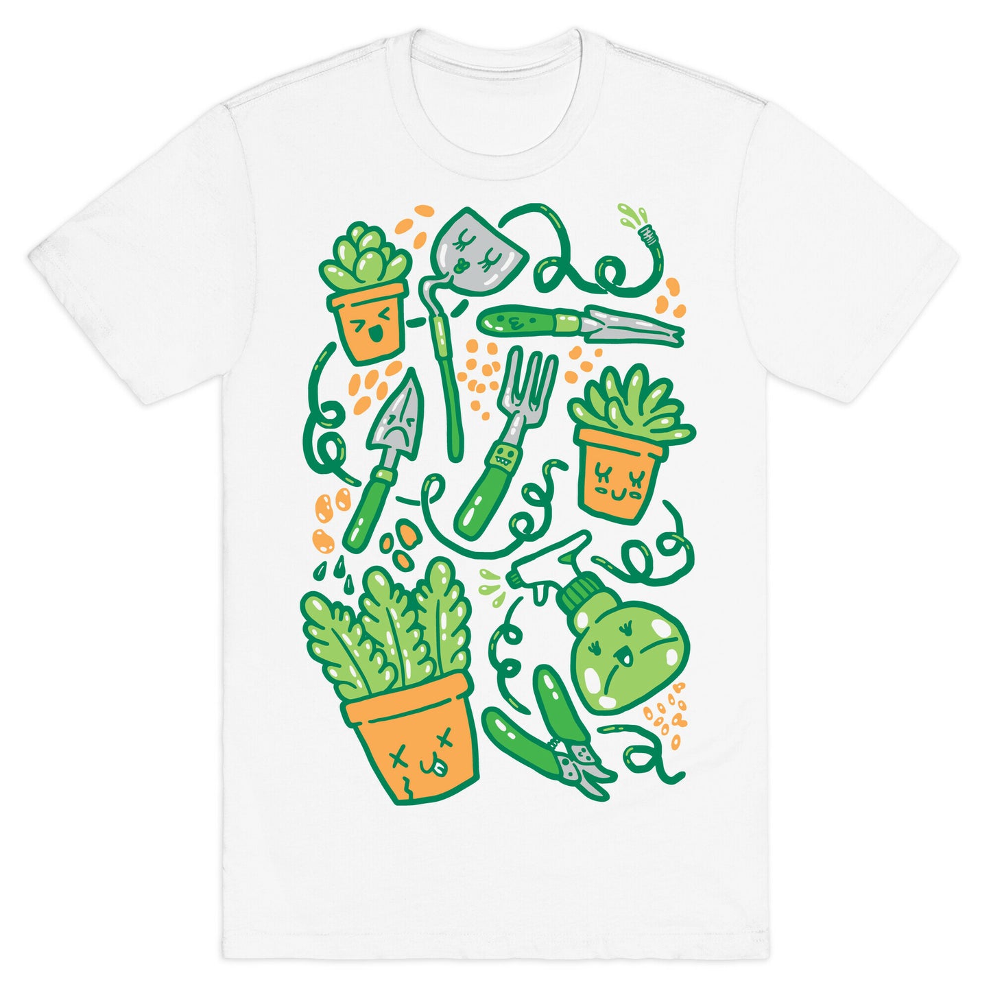 Kawaii Plants and Gardening Tools T-Shirt