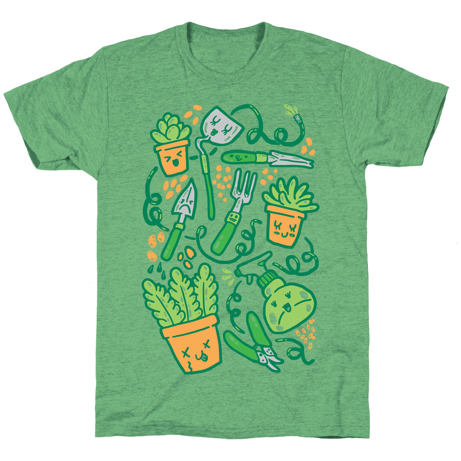 Kawaii Plants and Gardening Tools Unisex Triblend Tee