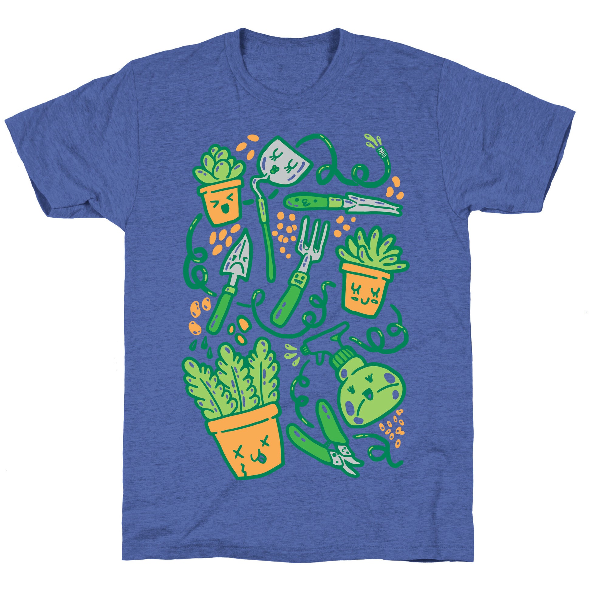 Kawaii Plants and Gardening Tools Unisex Triblend Tee