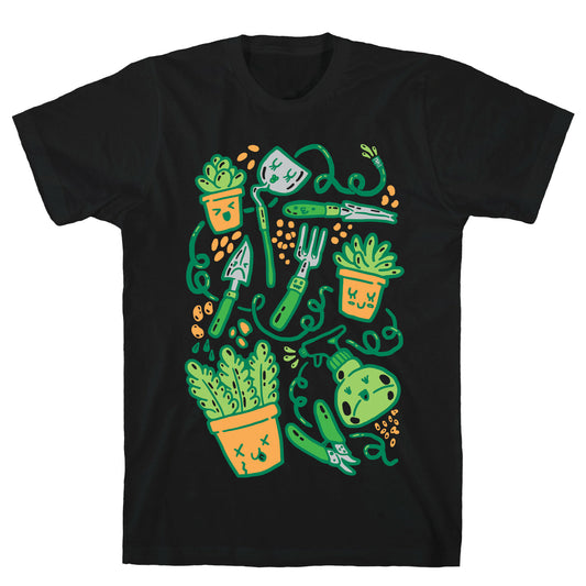 Kawaii Plants and Gardening Tools T-Shirt