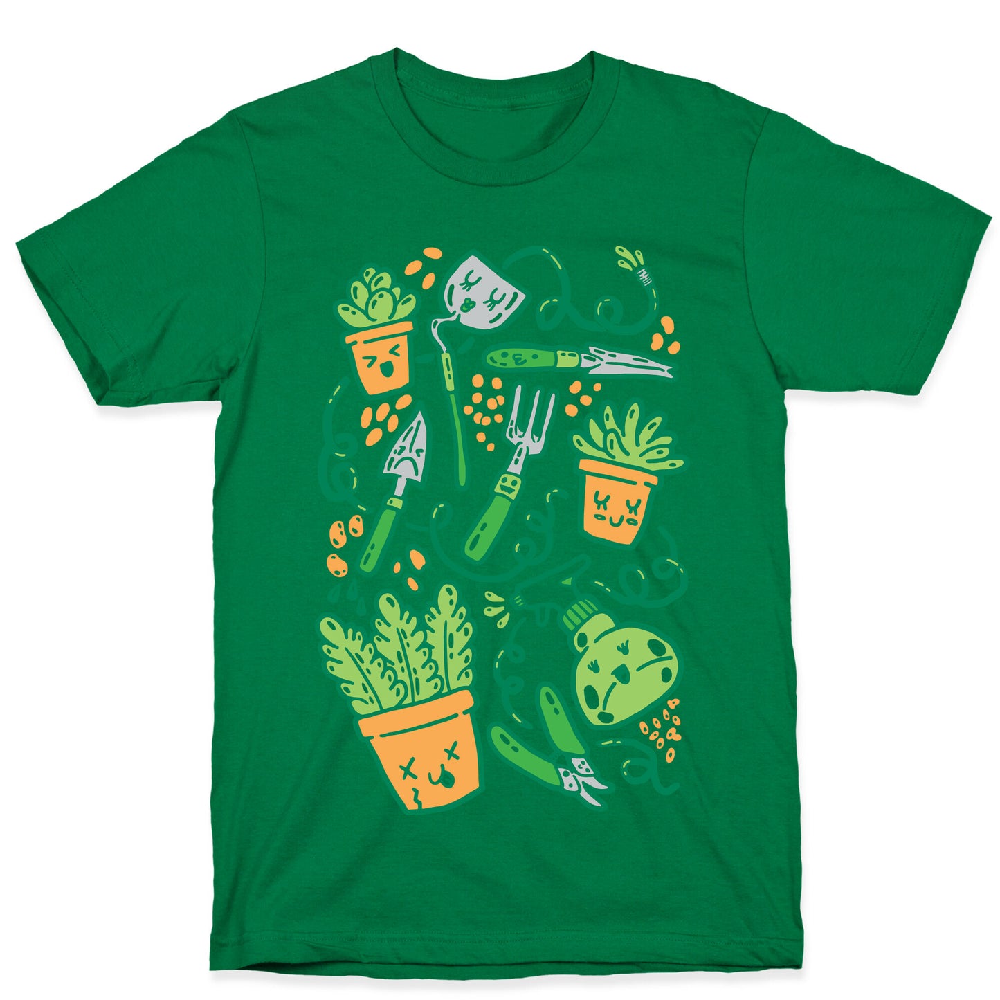Kawaii Plants and Gardening Tools T-Shirt