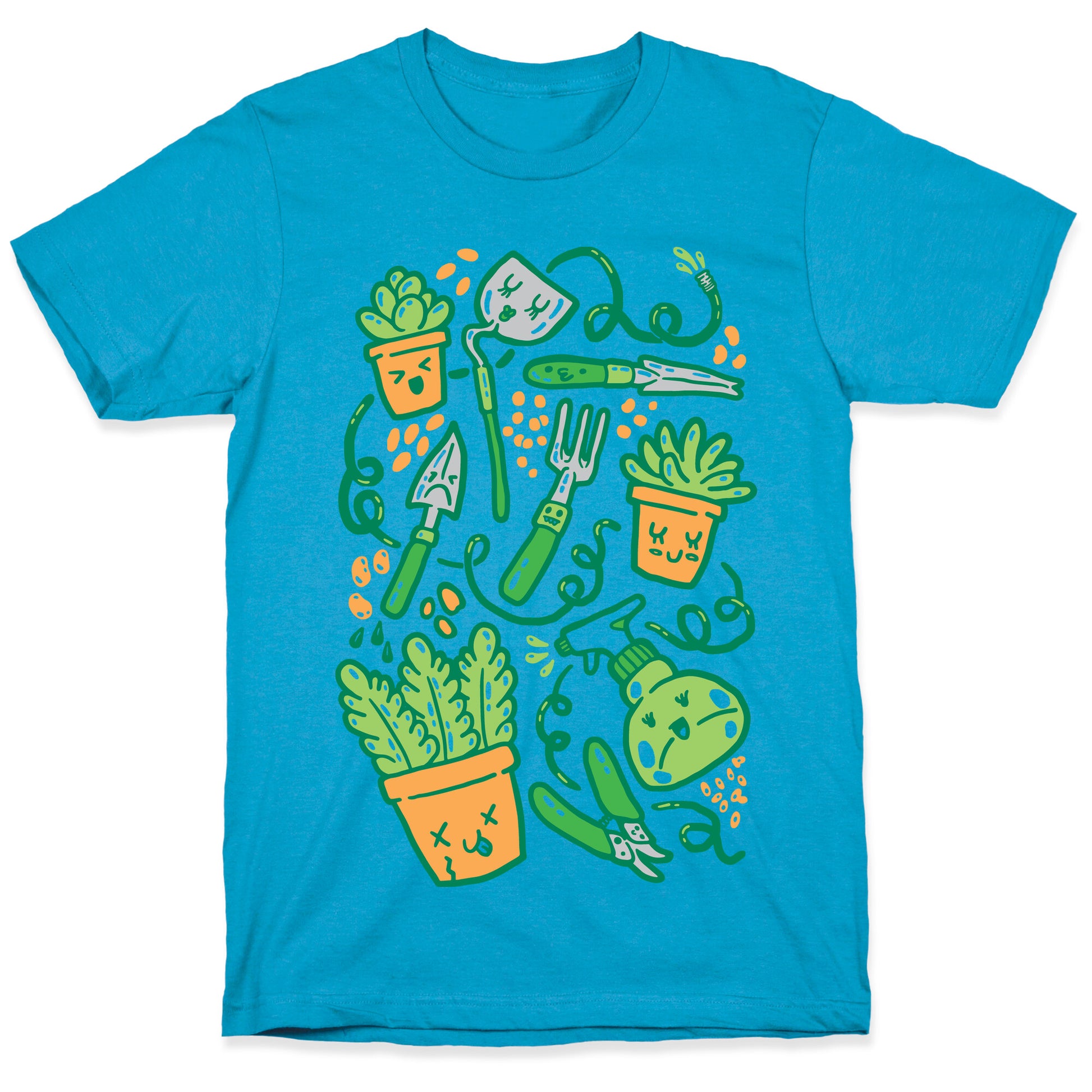 Kawaii Plants and Gardening Tools Unisex Triblend Tee