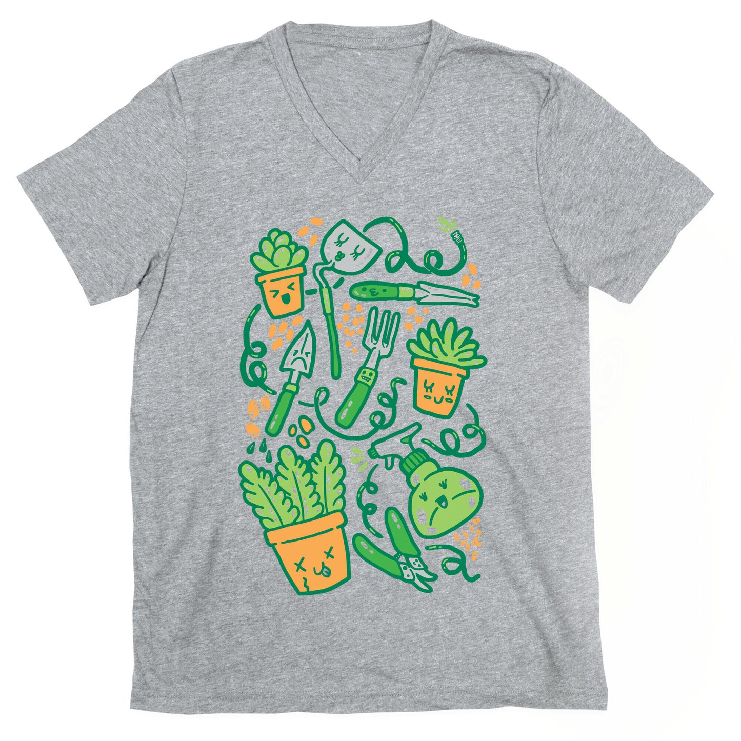 Kawaii Plants and Gardening Tools V-Neck