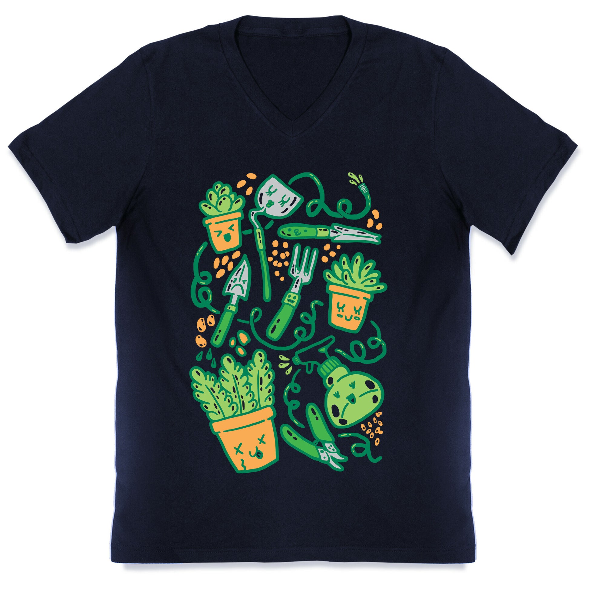 Kawaii Plants and Gardening Tools V-Neck