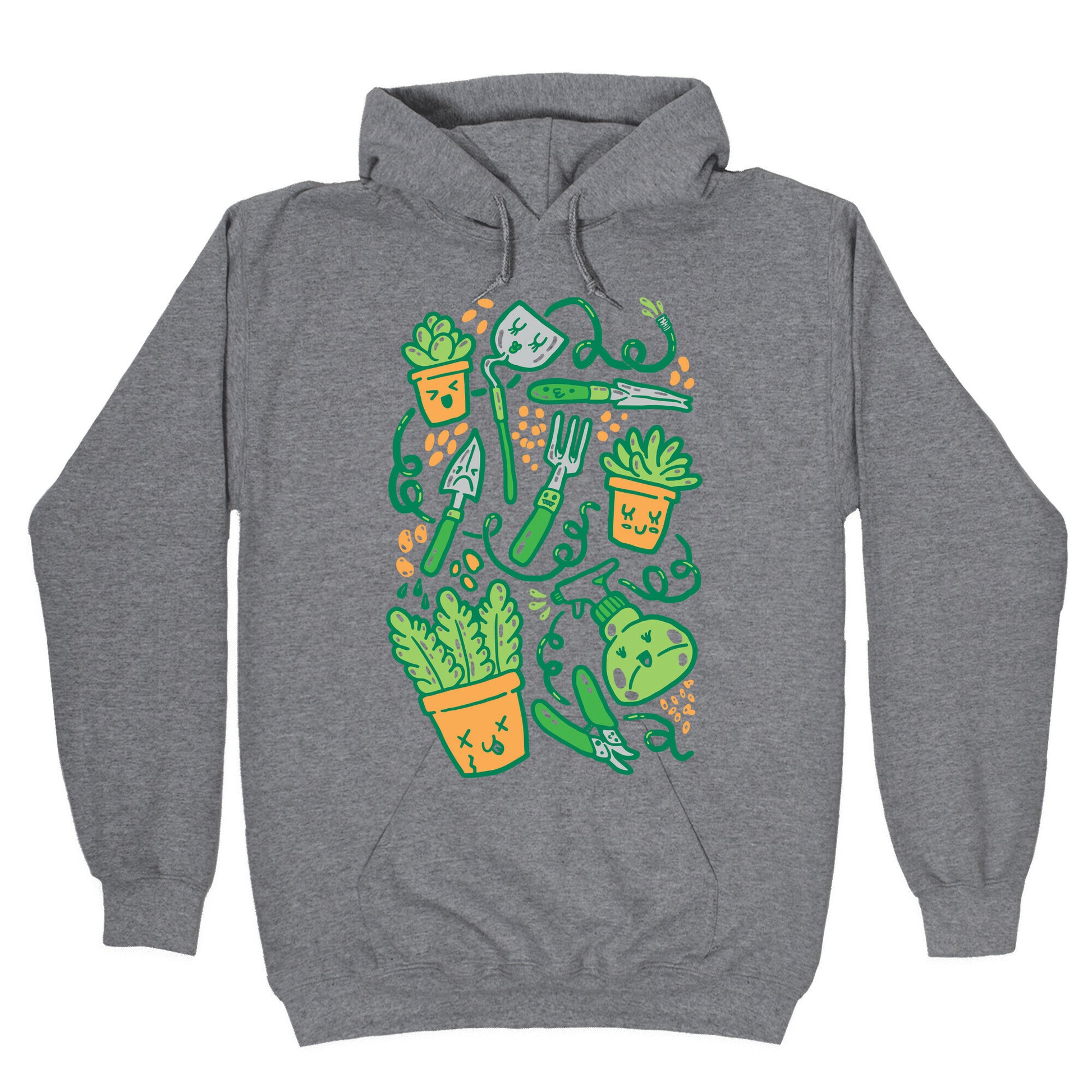 Kawaii Plants and Gardening Tools Hoodie