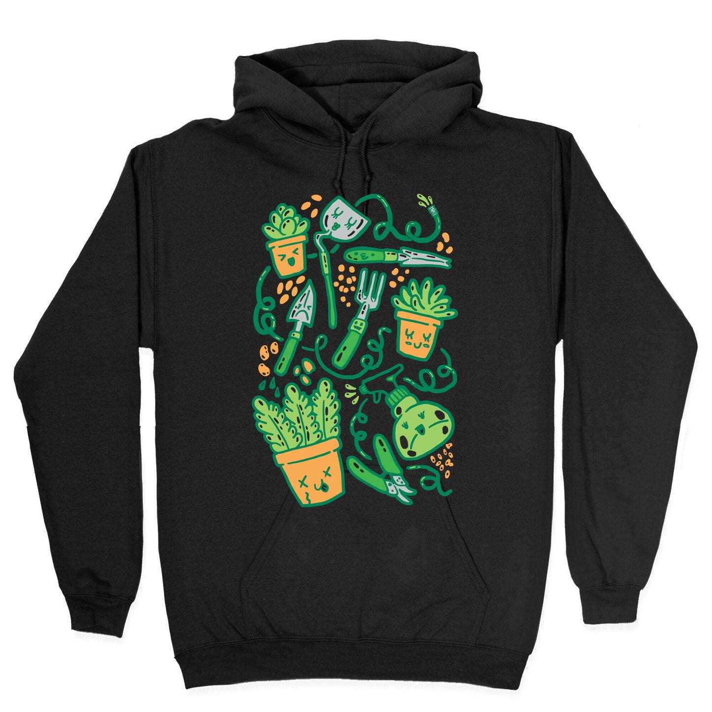 Kawaii Plants and Gardening Tools Hoodie