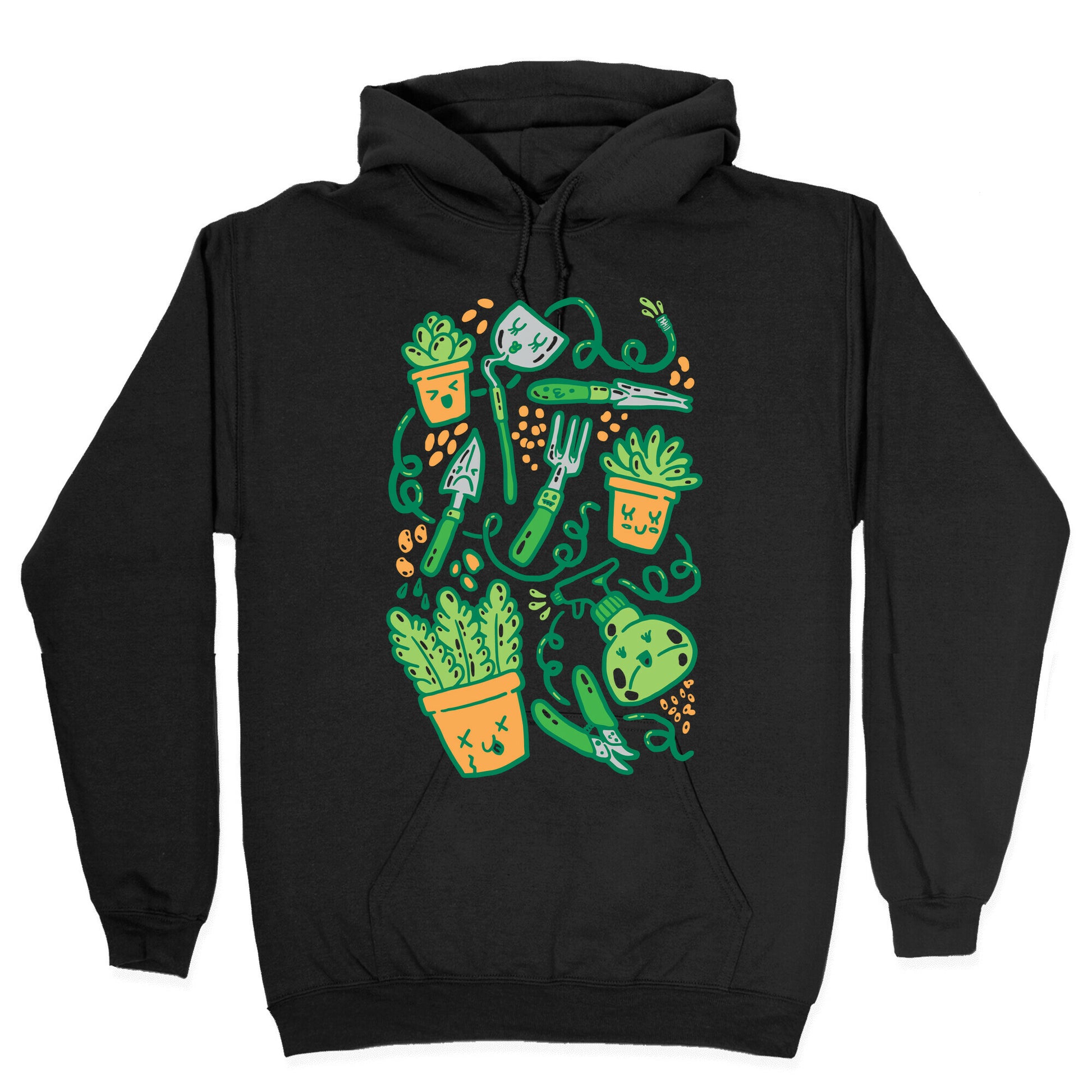 Kawaii Plants and Gardening Tools Hoodie