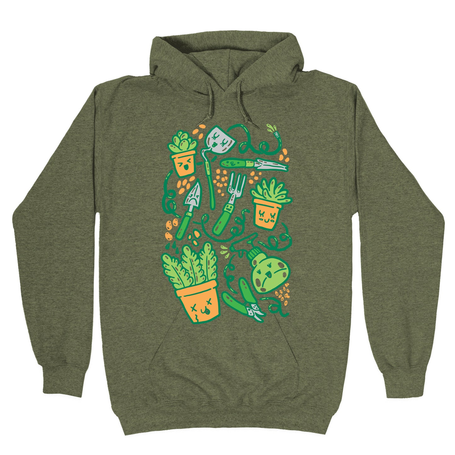 Kawaii Plants and Gardening Tools Hoodie
