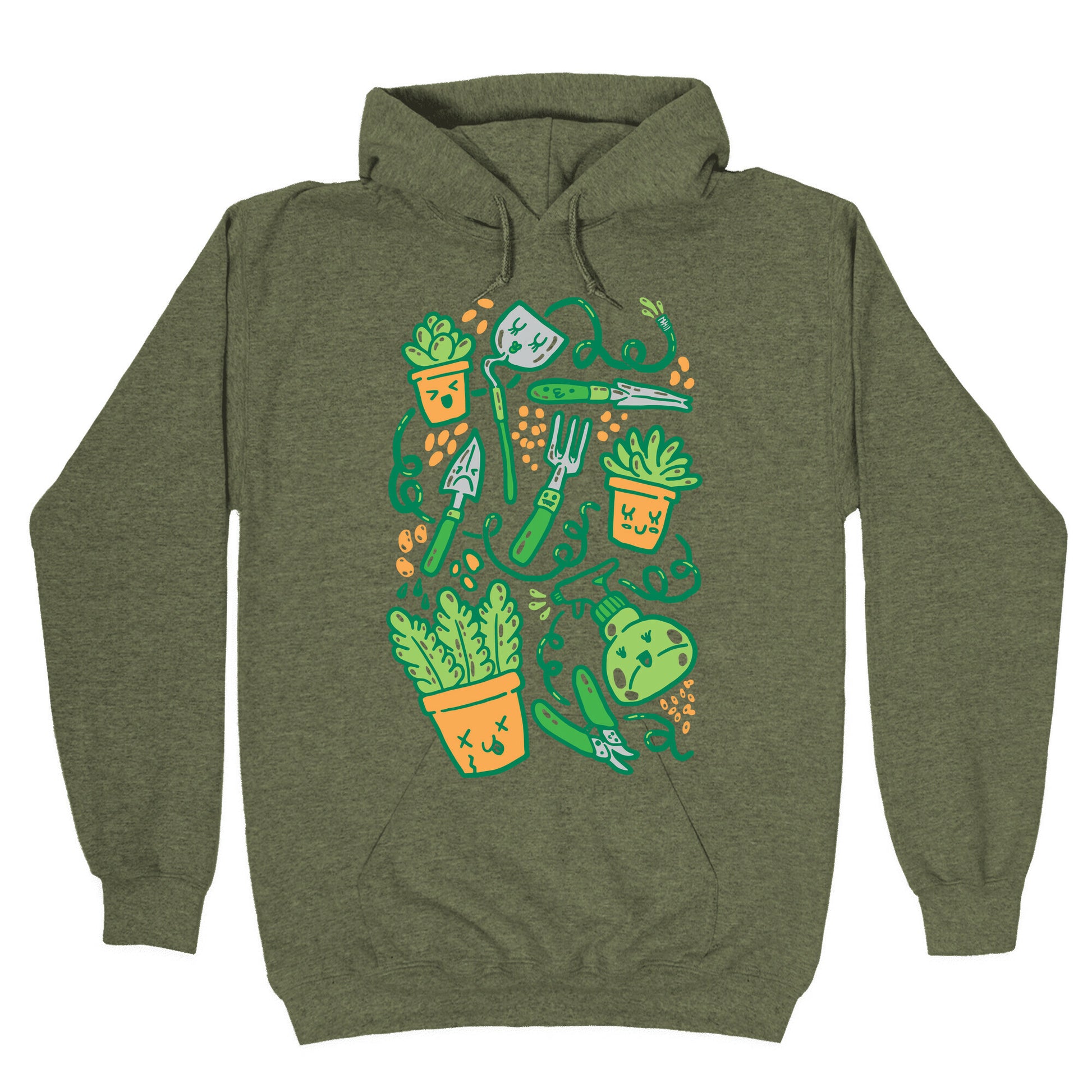 Kawaii Plants and Gardening Tools Hoodie