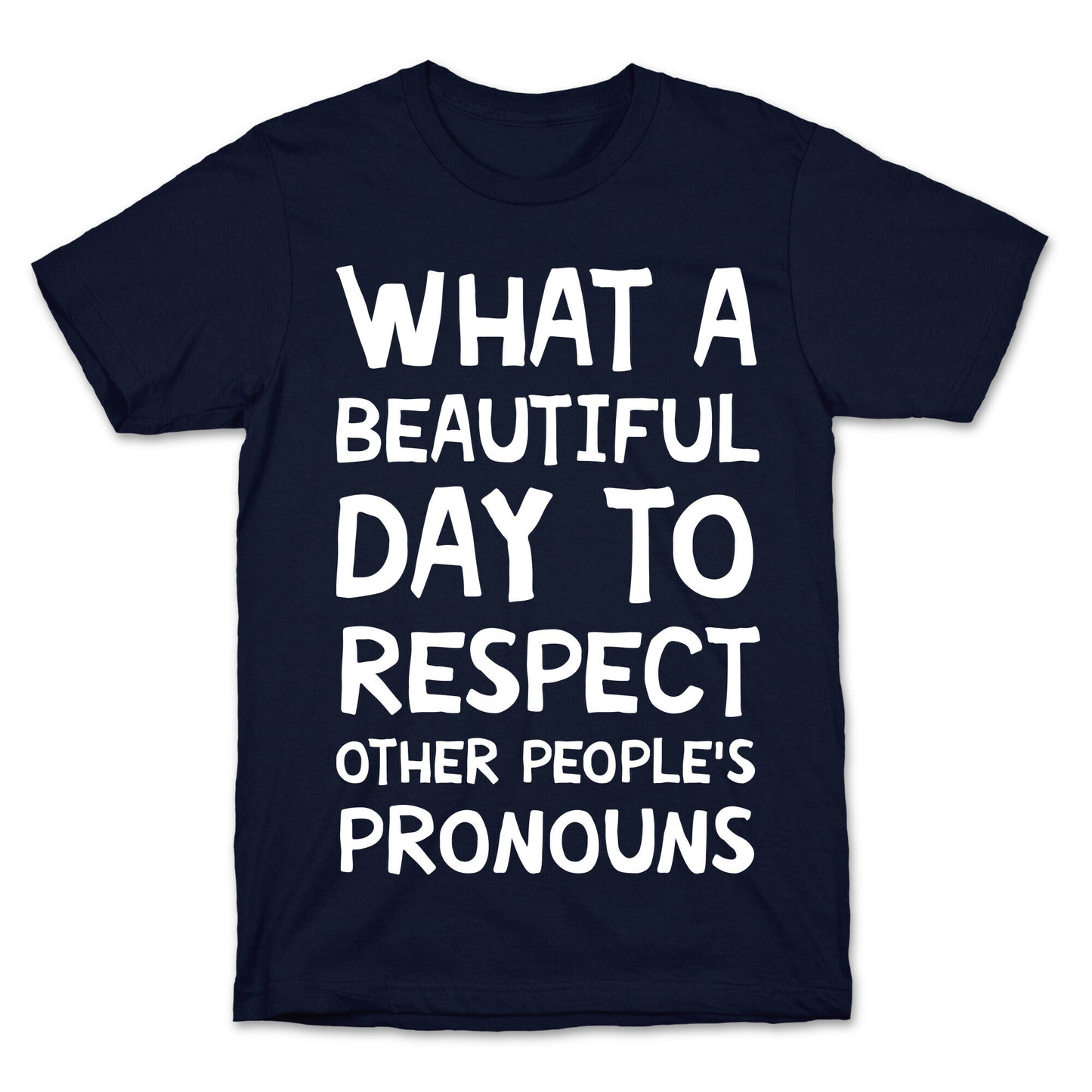 What A Beautiful Day To Respect Other People's Pronouns T-Shirt