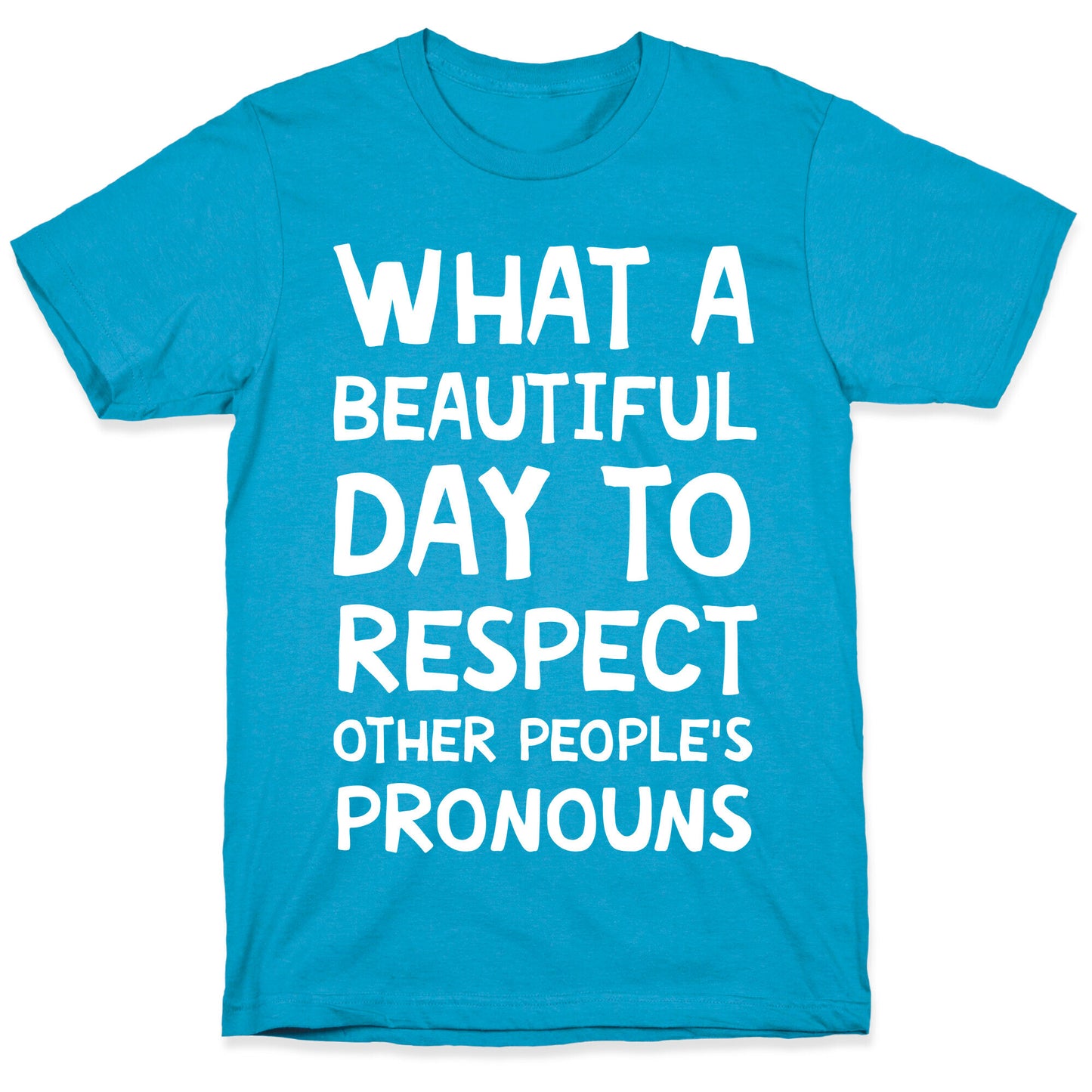 What A Beautiful Day To Respect Other People's Pronouns Unisex Triblend Tee