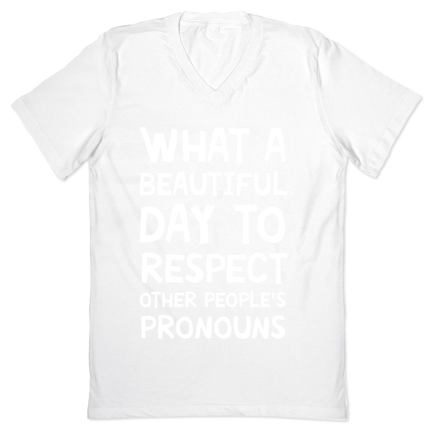 What A Beautiful Day To Respect Other People's Pronouns V-Neck
