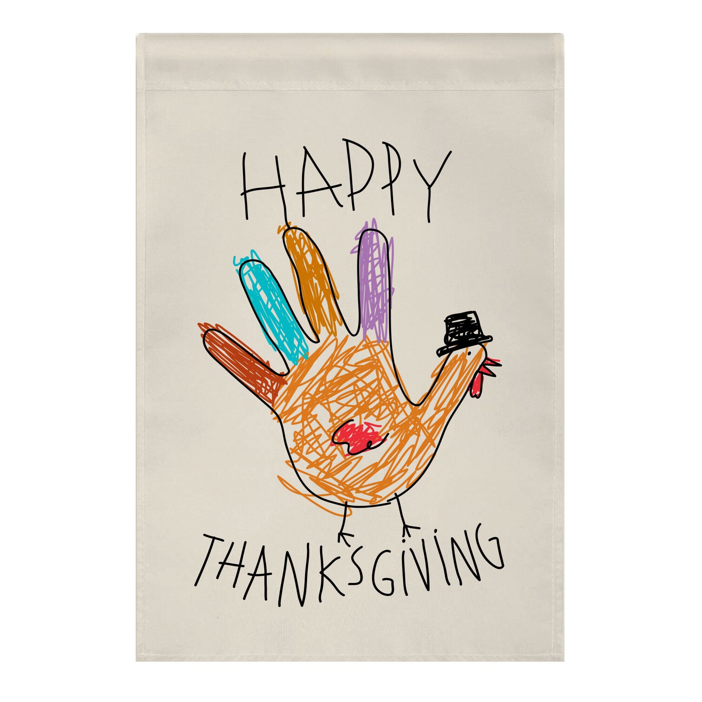 Happy Thanksgiving Hand Turkey Garden Flag