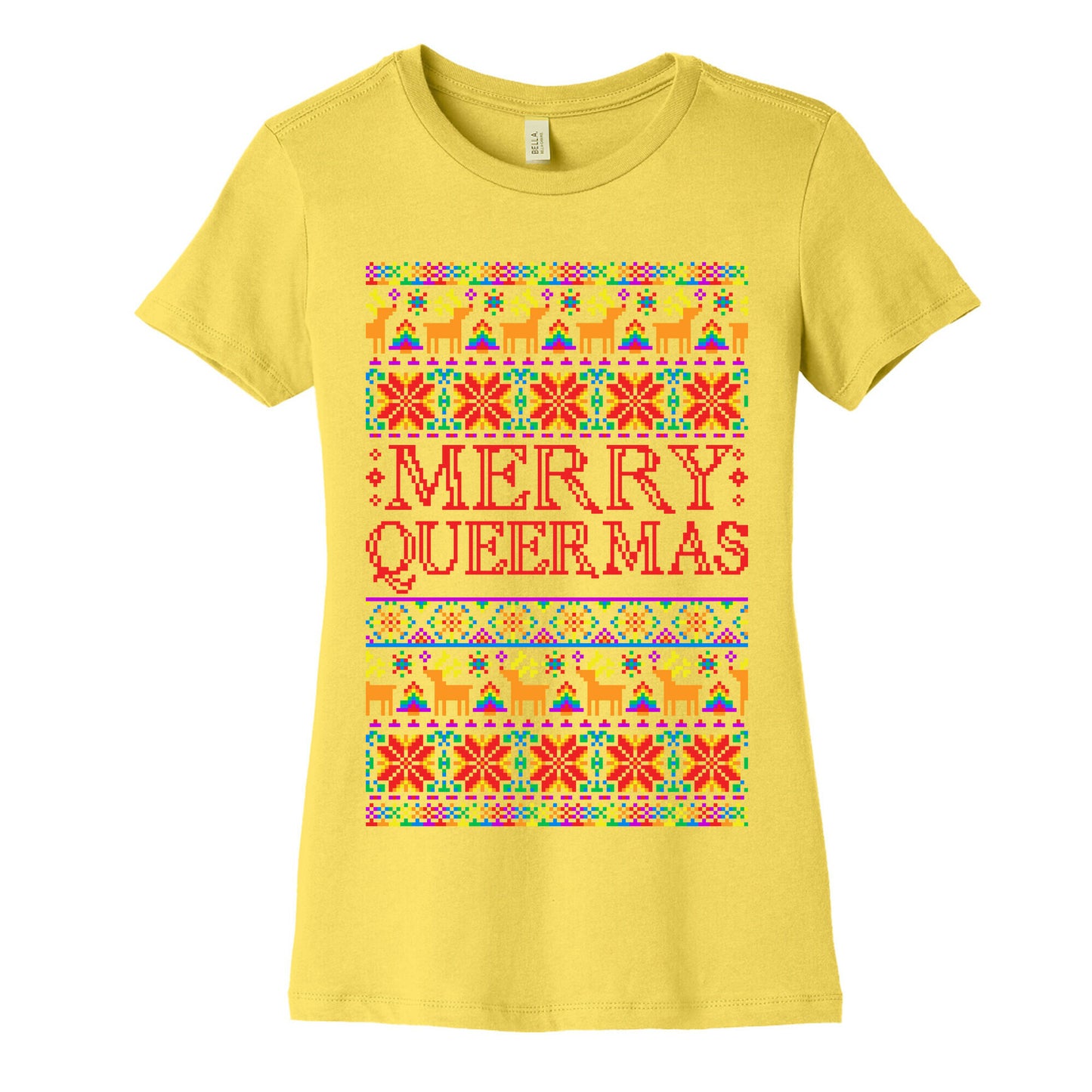 Merry Queermas Gay Pride Christmas Sweater Women's Cotton Tee