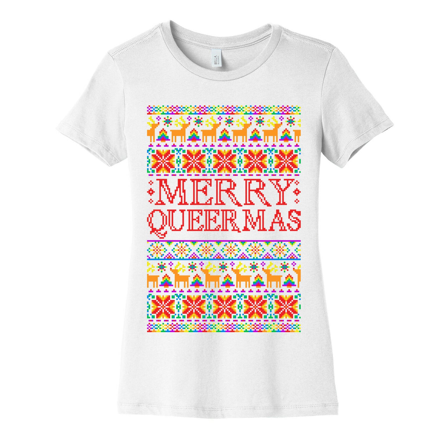 Merry Queermas Gay Pride Christmas Sweater Women's Cotton Tee