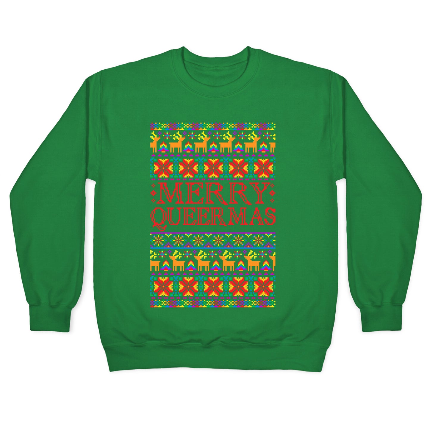 Merry Queermas Gay Pride Christmas Sweater Crewneck Sweatshirt
