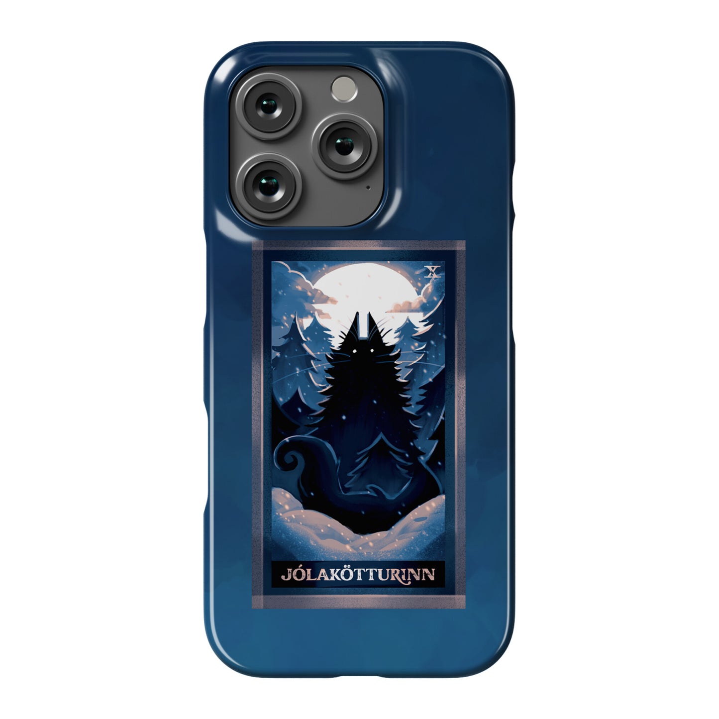 Yule Cat Tarot Card Jólakötturinn Phone Case