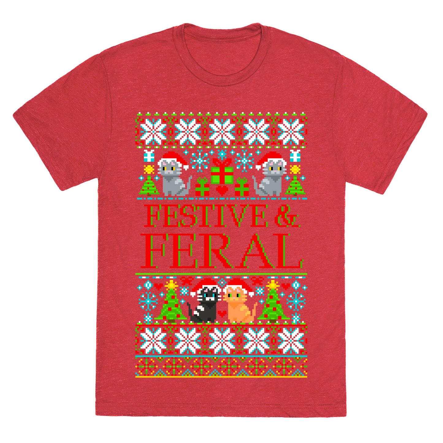 Festive and Feral Sweater Pattern Unisex Triblend Tee