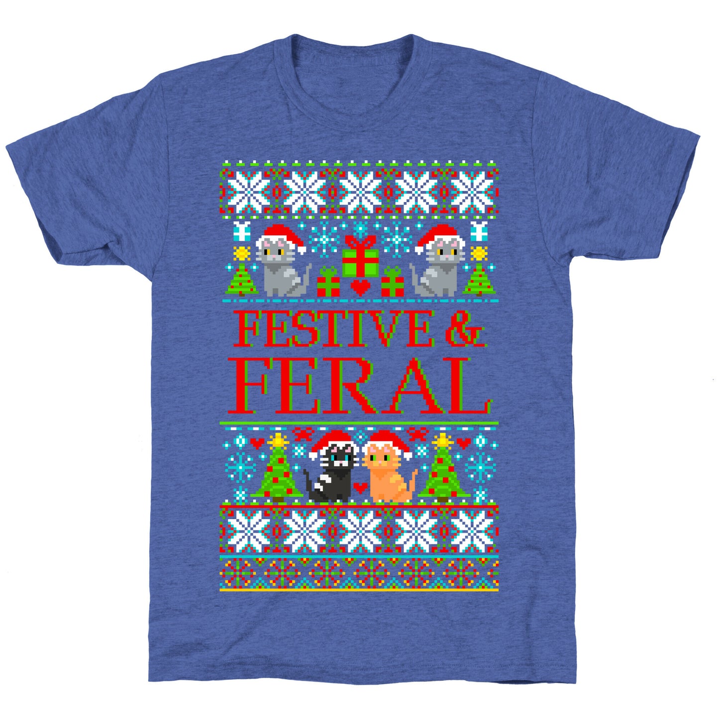 Festive and Feral Sweater Pattern Unisex Triblend Tee