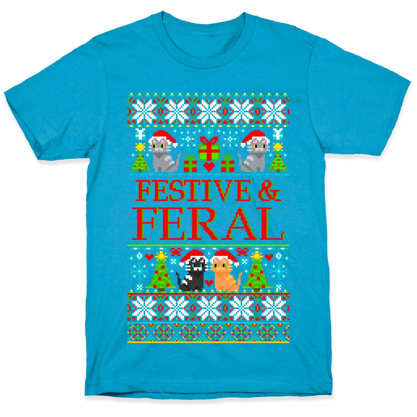 Festive and Feral Sweater Pattern Unisex Triblend Tee