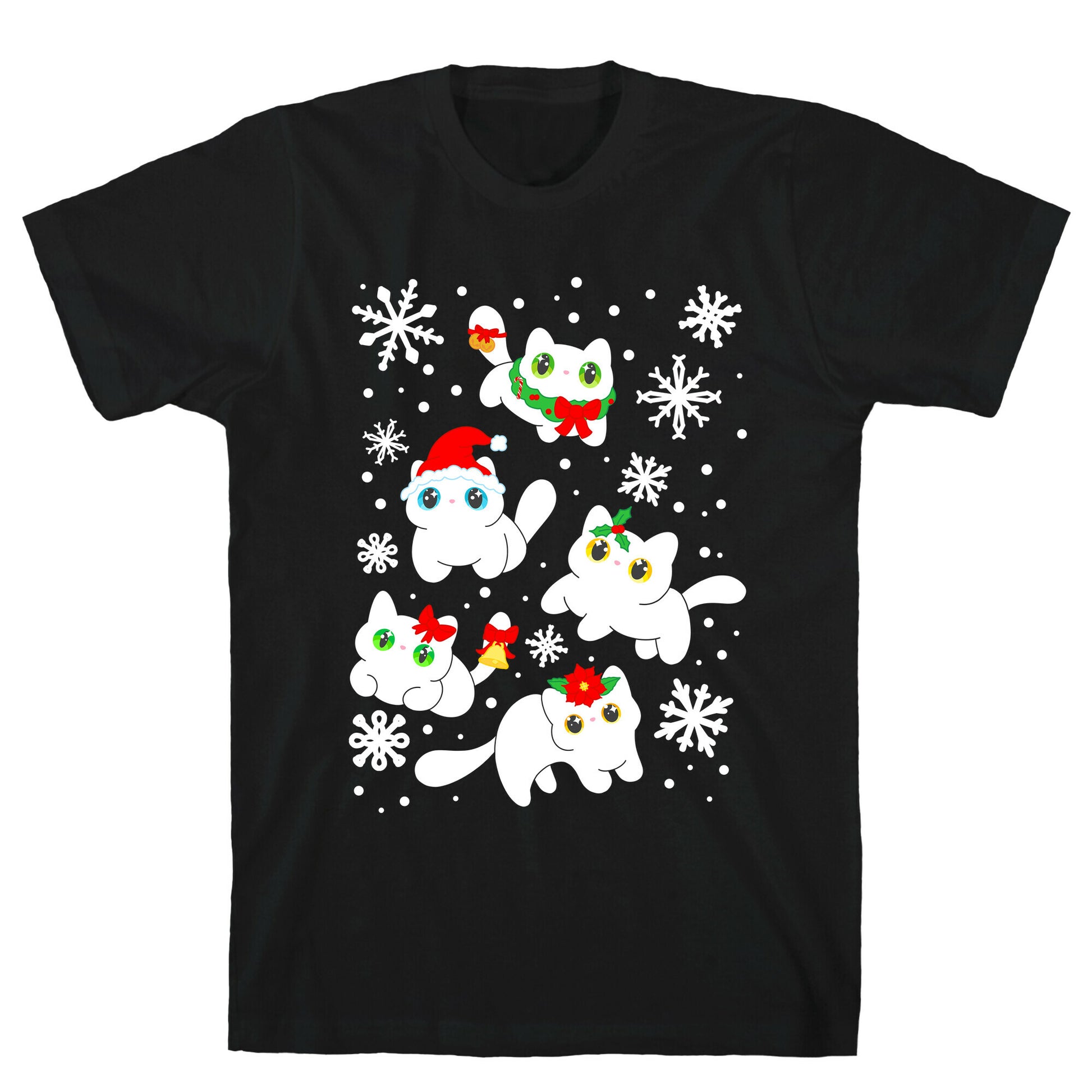 Christmas Cats Pattern T-Shirt