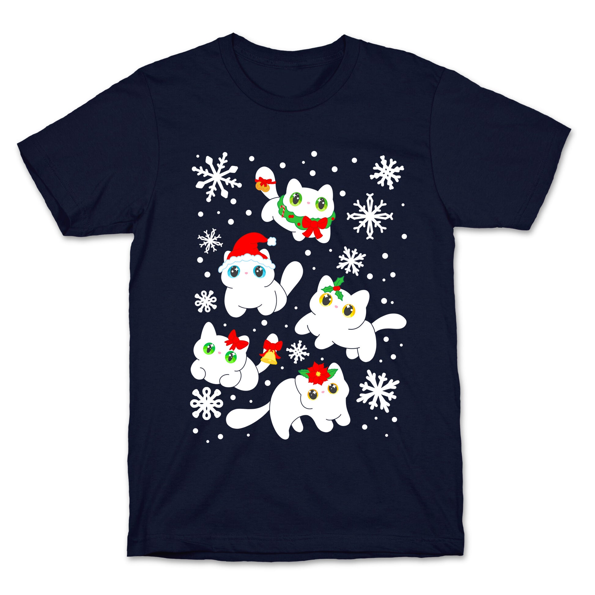 Christmas Cats Pattern T-Shirt