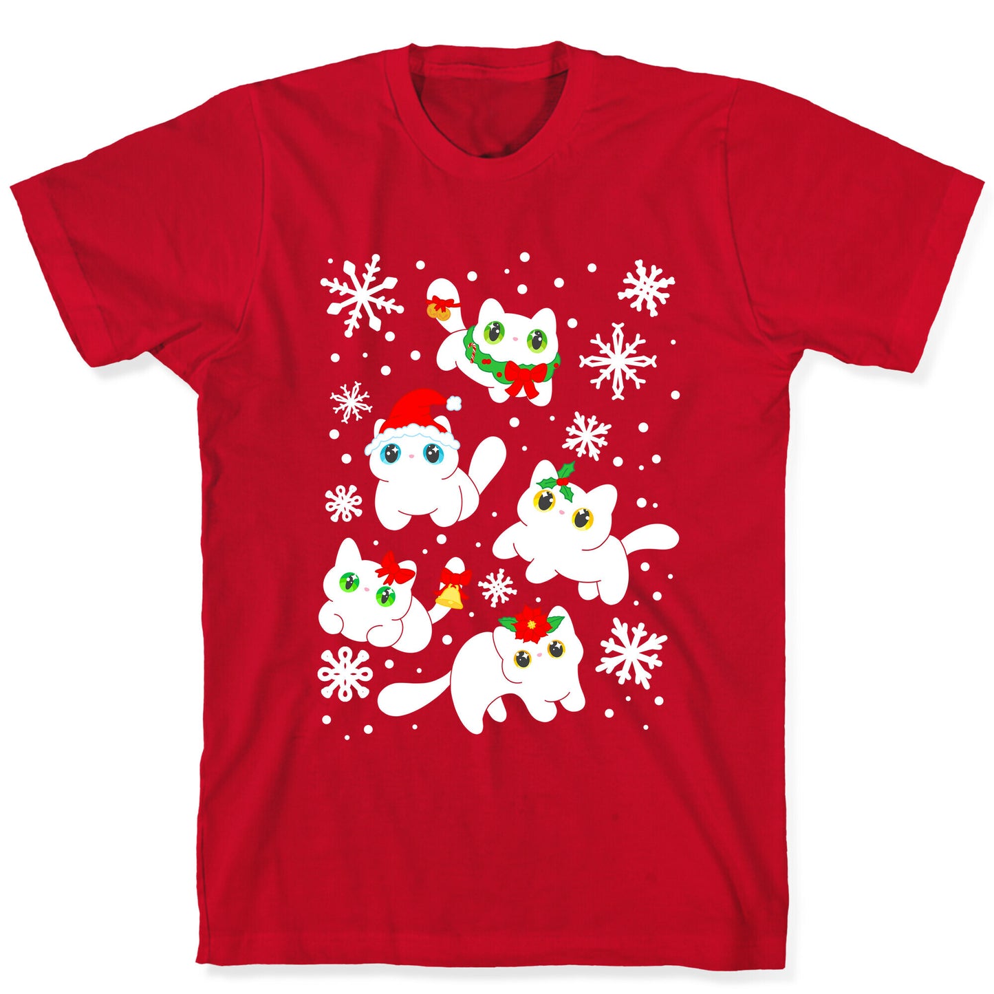 Christmas Cats Pattern T-Shirt