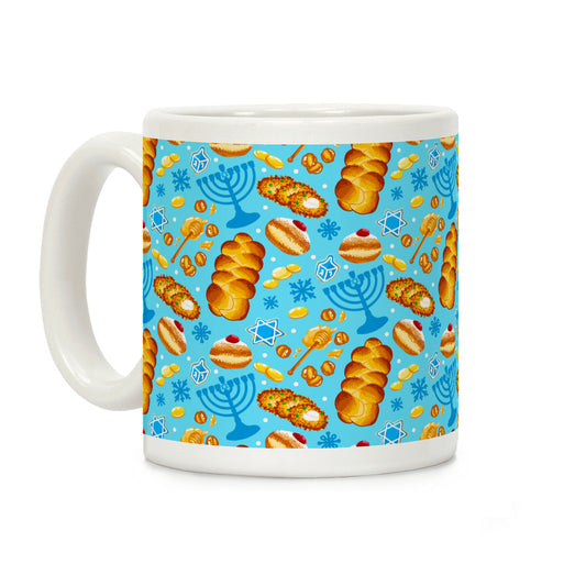 Traditional Hanukkah Food Pattern Coffee Mug