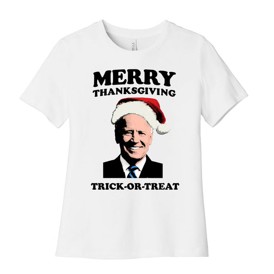 Merry Thanksgiving, Trick or Treat Women's Cotton Tee