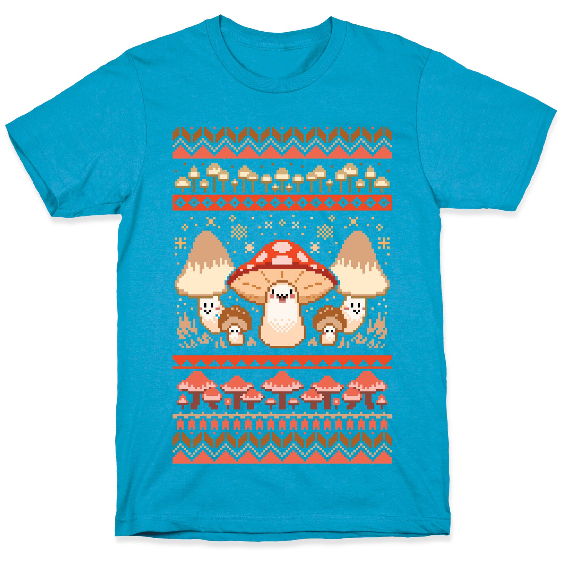 Mushroom Ugly Christmas Sweater Unisex Triblend Tee