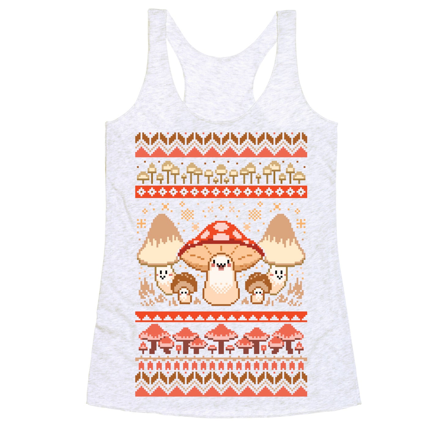 Mushroom Ugly Christmas Sweater Racerback Tank