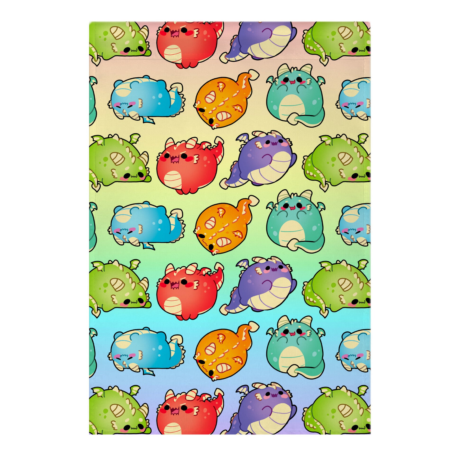 Kawaii Dragons Pattern Garden Flag