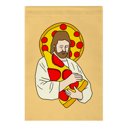 Pizza Jesus Garden Flag