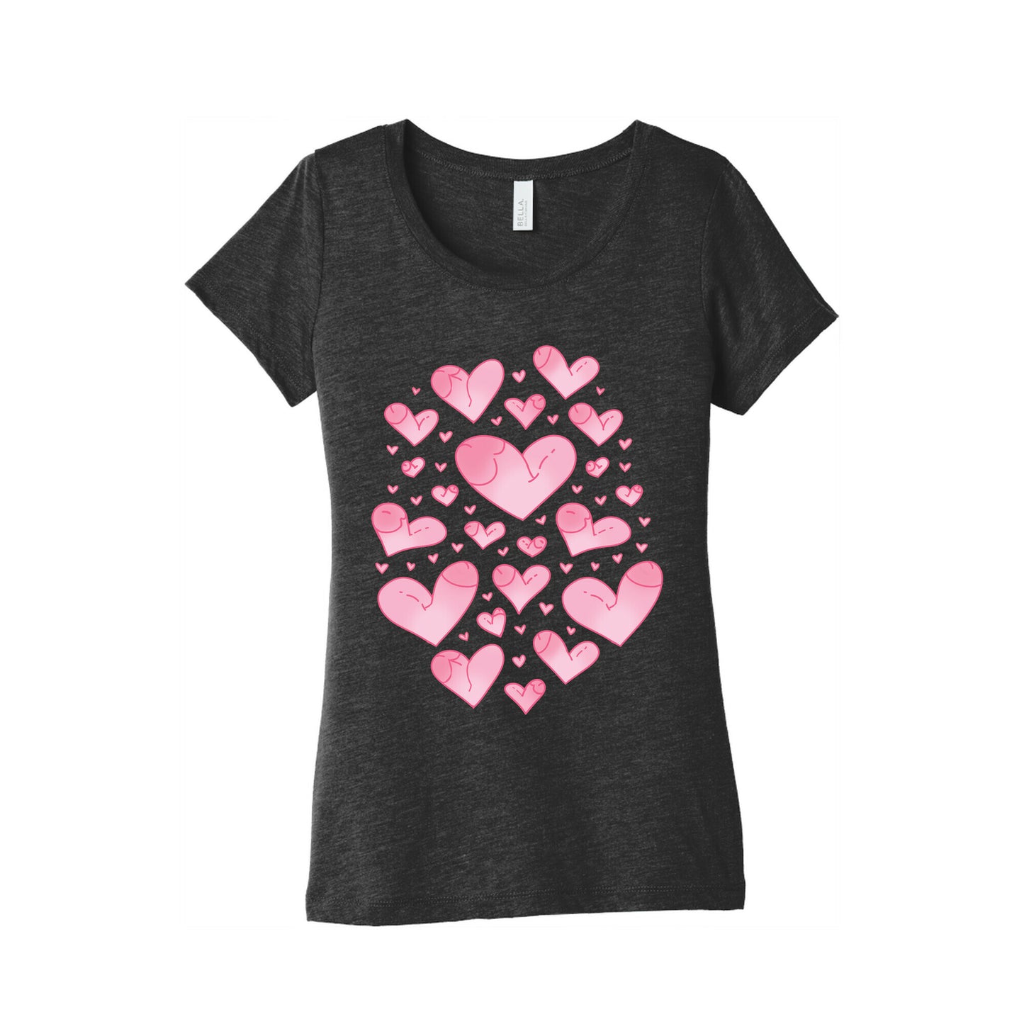 Penis Hearts Pattern Women's Triblend Tee