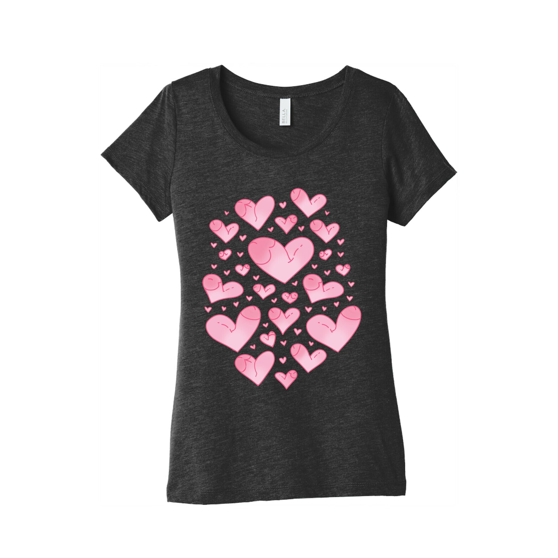 Penis Hearts Pattern Women's Triblend Tee