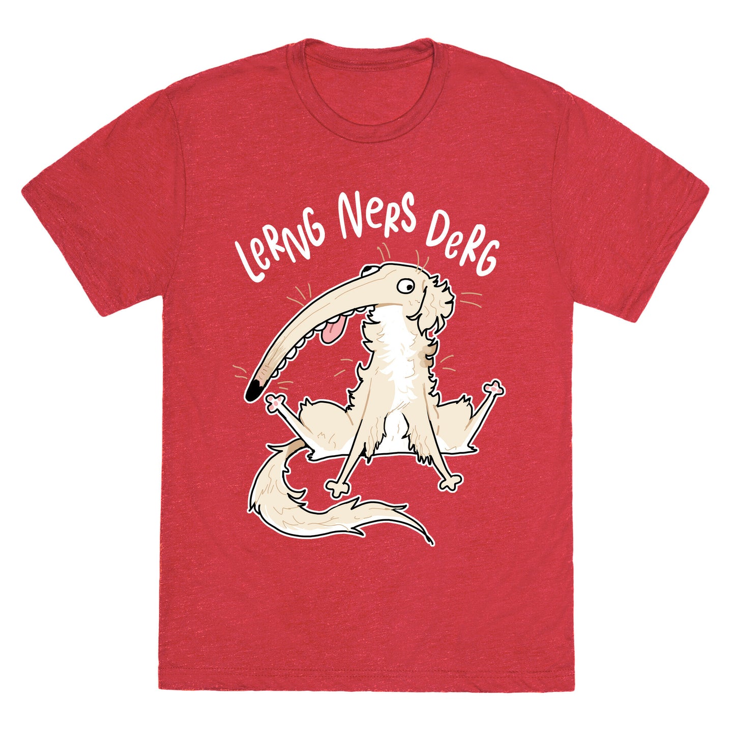 Derpy Dog Borzoi Lerng Ners Derg Unisex Triblend Tee