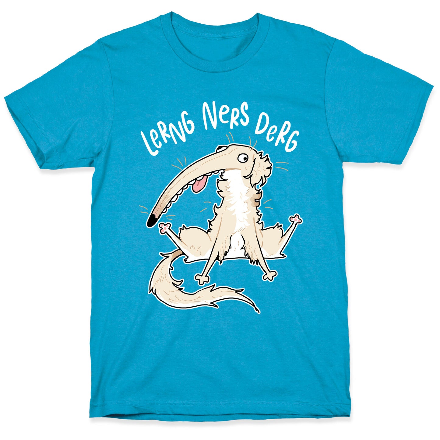 Derpy Dog Borzoi Lerng Ners Derg Unisex Triblend Tee