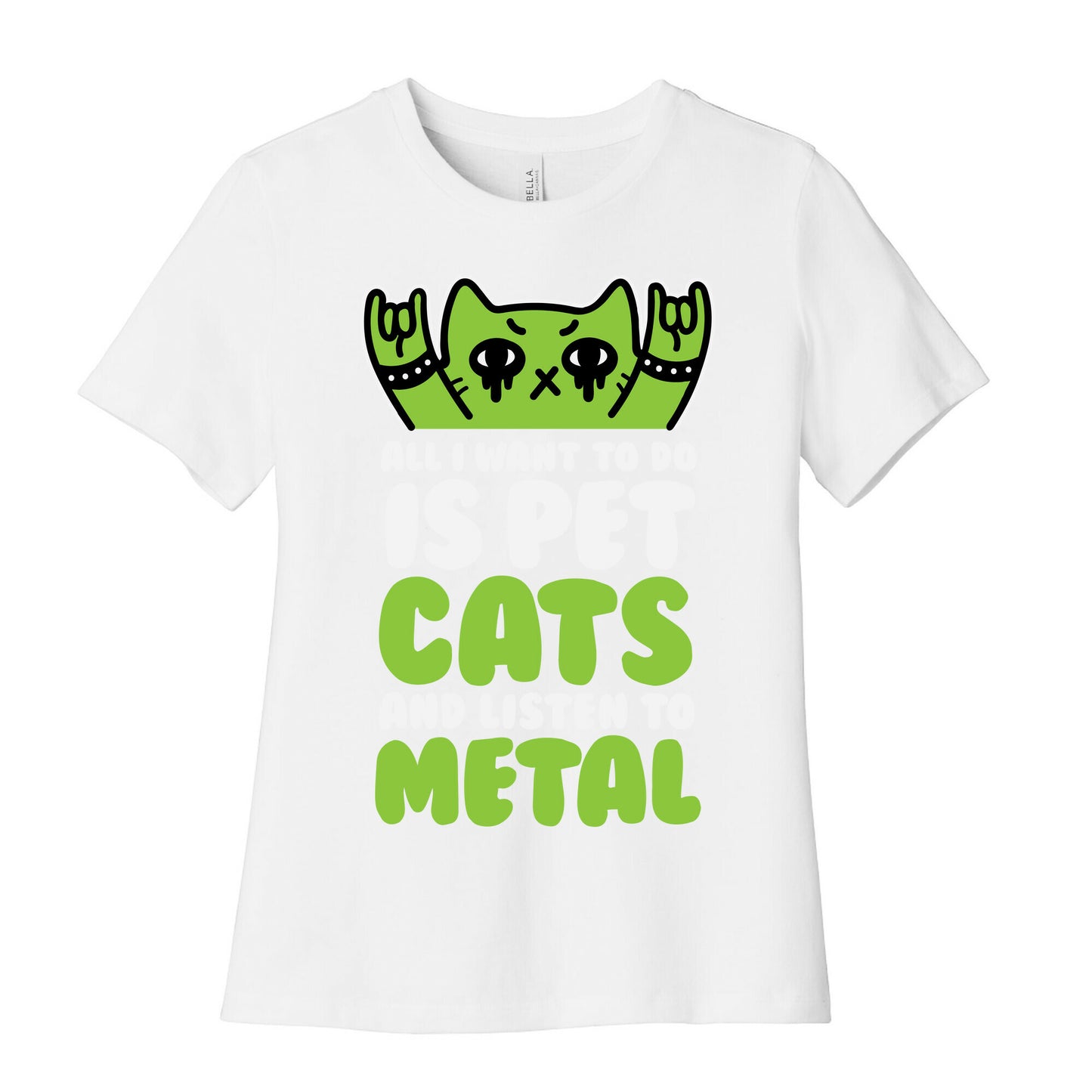 All I Want To Do Is Pet Cats And Listen To Metal Women's Cotton Tee