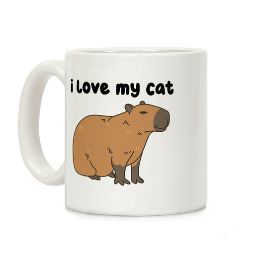 I Love My Cat Capybara Coffee Mug