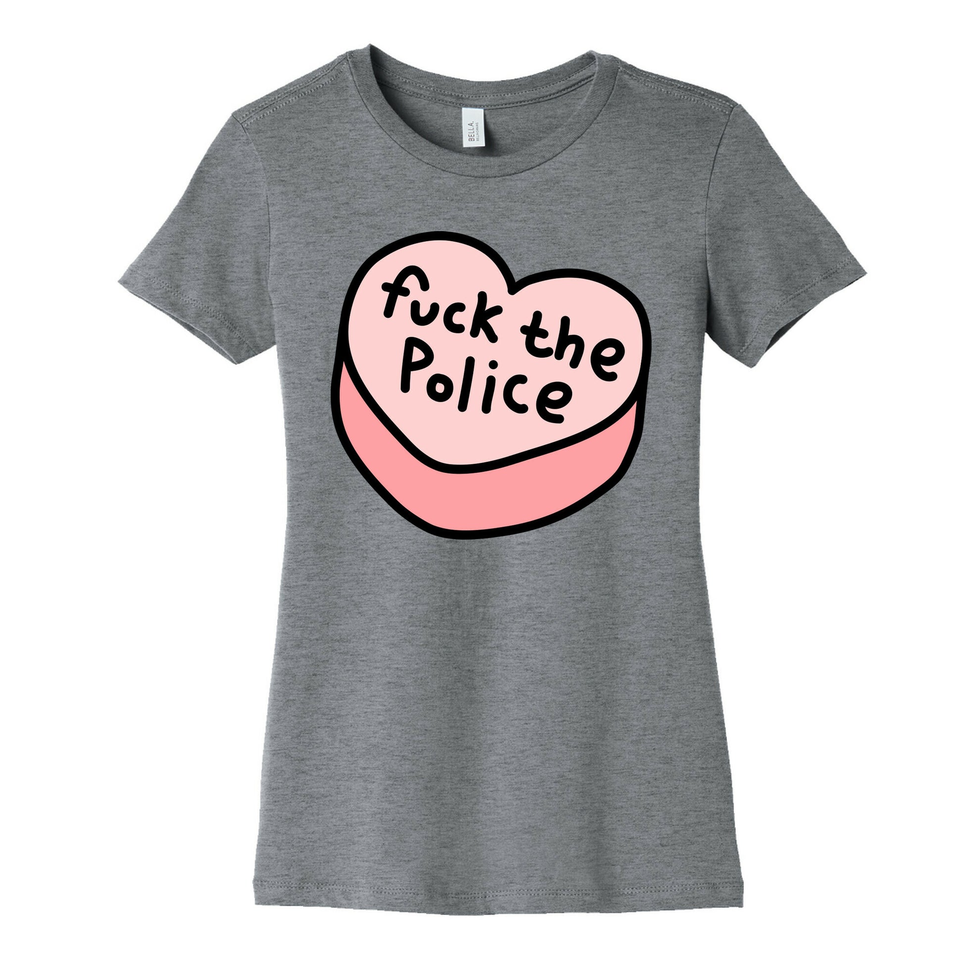 Fuck The Police Conversation Heart  Women's Cotton Tee